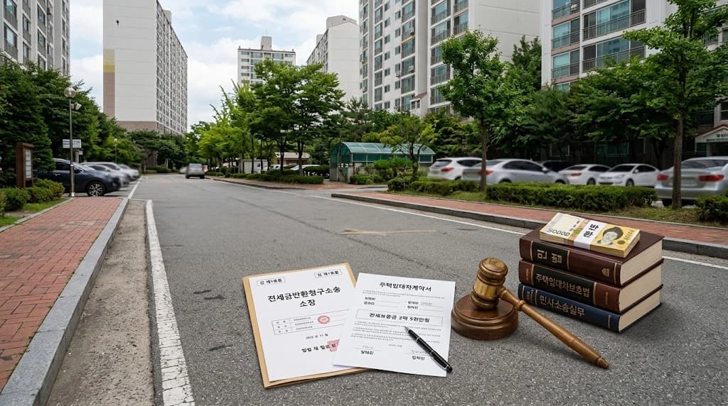 전세금반환소송 제기부터 판결까지의 과정을 정리한 인포그래픽입니다.