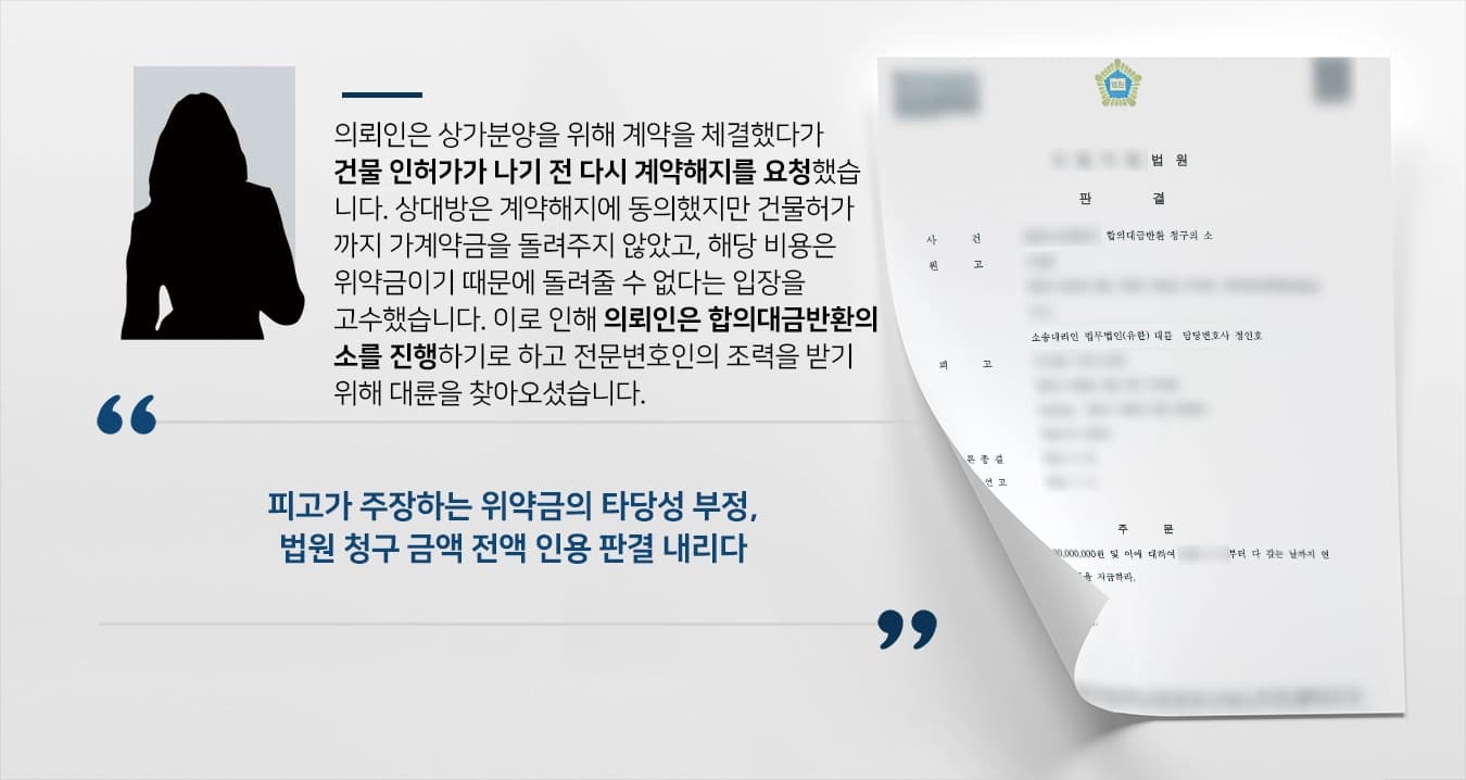 [상가분양 소송사례] 부동산변호사의 조력으로 전액 되돌려받은 가계약금!